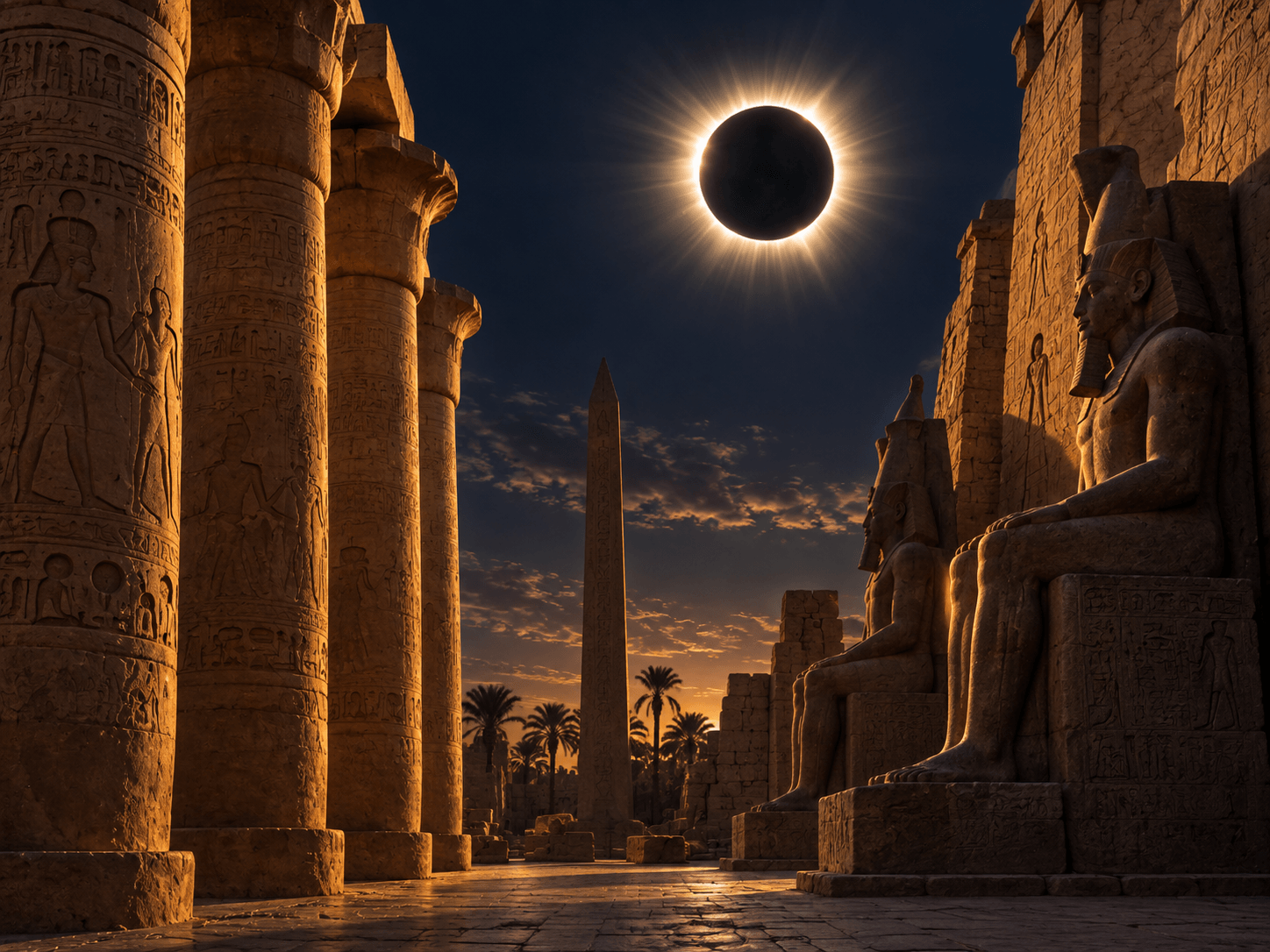 Eclipsa de soare in Luxor (Egipt)