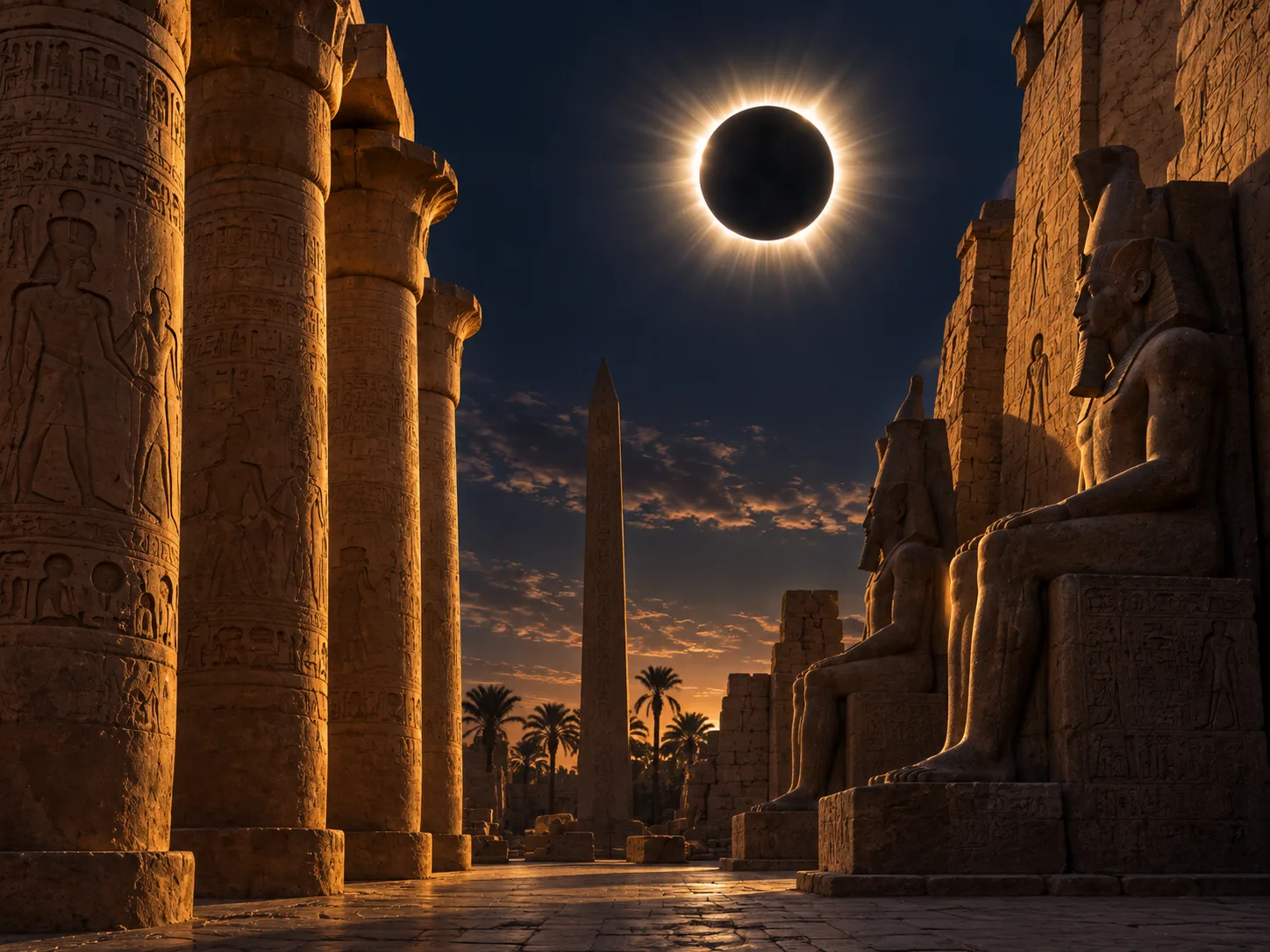 Eclipsa de soare in Luxor (Egipt)